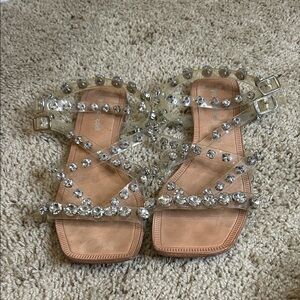 Jeffrey Campbell Clear Rhinestone Sandals